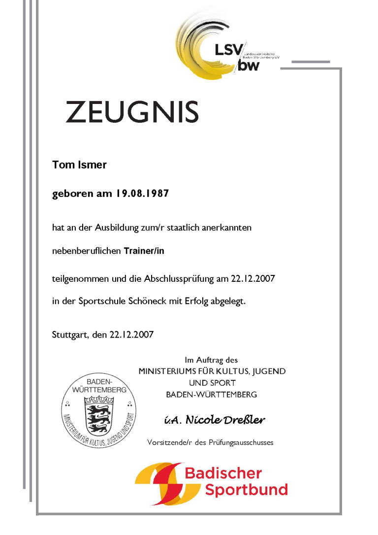 Lizenz "Trainer B Gewaltprävention" Seite 2